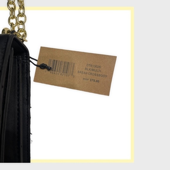 Nwt 🏷 STEVE MADDEN Breah Crossbody Floral Print Black Gold Chain Handbag Purse - Picture 4 of 11